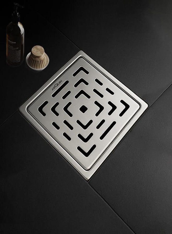 ARQUIN ARQUIN Bathroom Floor Drainer 6x6 Inch | Square Flat Cut Floor Drain | 304 Stainless Steel | Drain Jali with Cockroach Trap Matt Finish | Kitchen Waste Water Drain Jali 1MM - Image 1